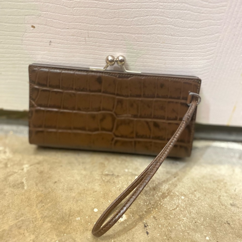 Burberry Croc Wristlet Brown